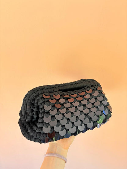 clutch bag con paillettes
