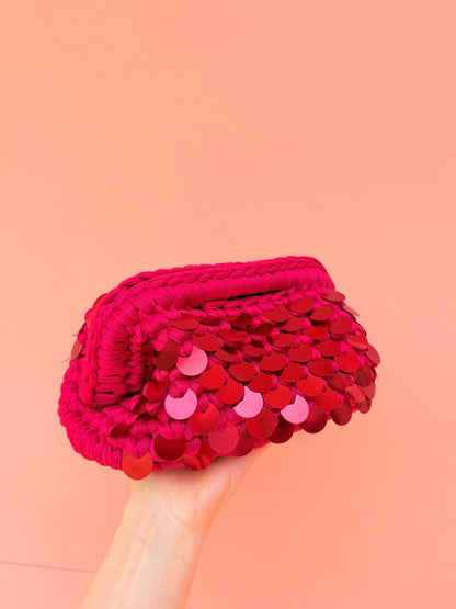 clutch bag con paillettes