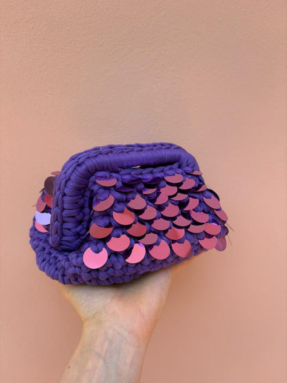 clutch bag con paillettes